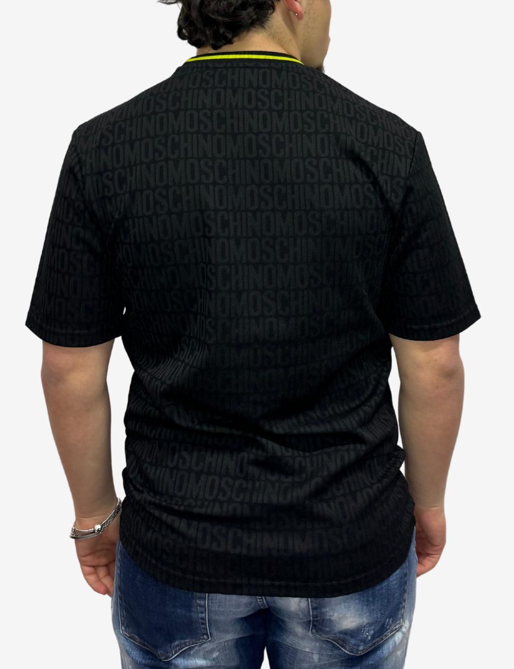 T-Shirt Moschino logata jacquard uomo