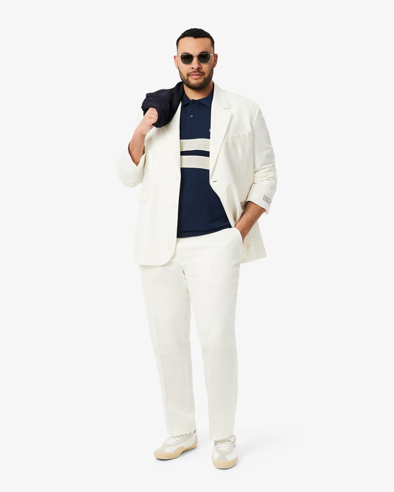 Polo Lacoste classic in petit piqué con bande a contrasto uomo