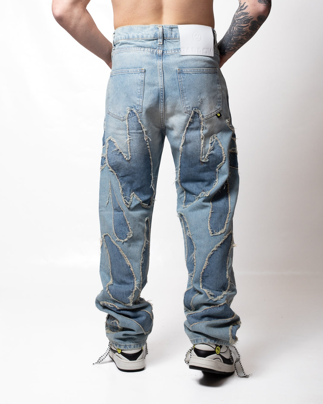 Jeans Barrow straight con patch in denim