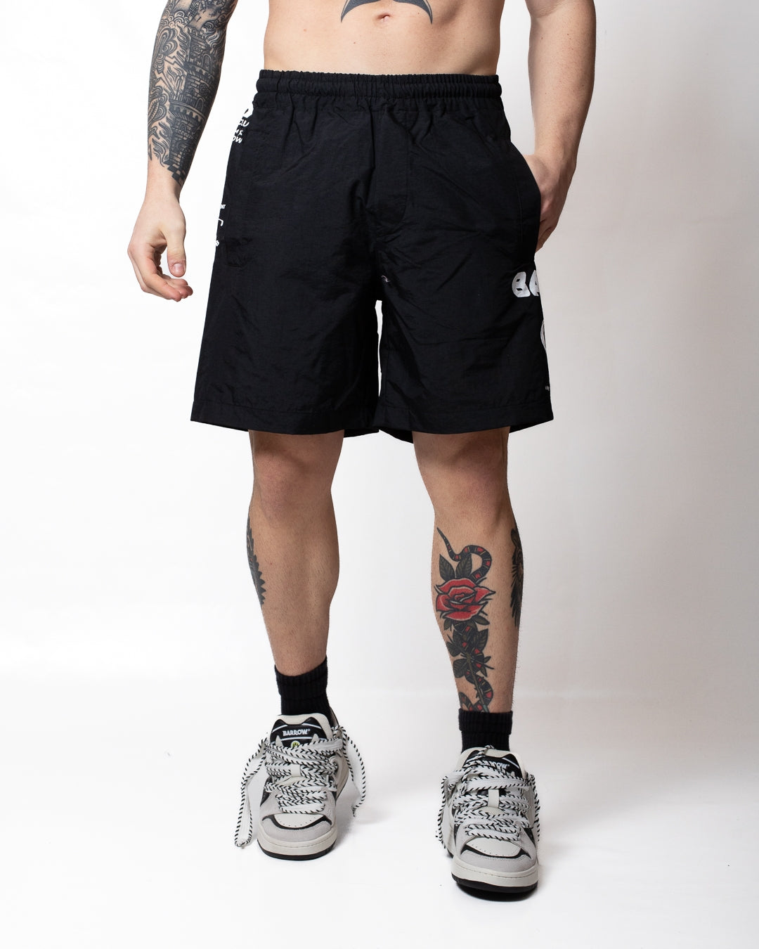 Short Barrow in nylon con stampe