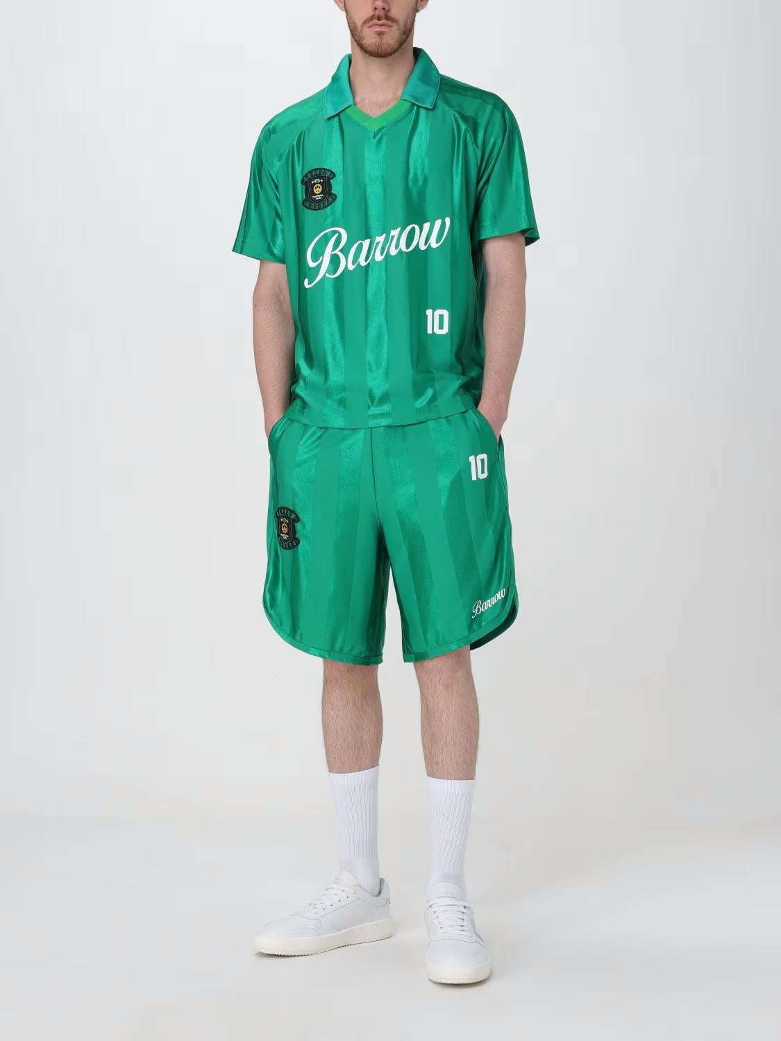 Shorts Barrow in triacetato con logo football team jersey unisex