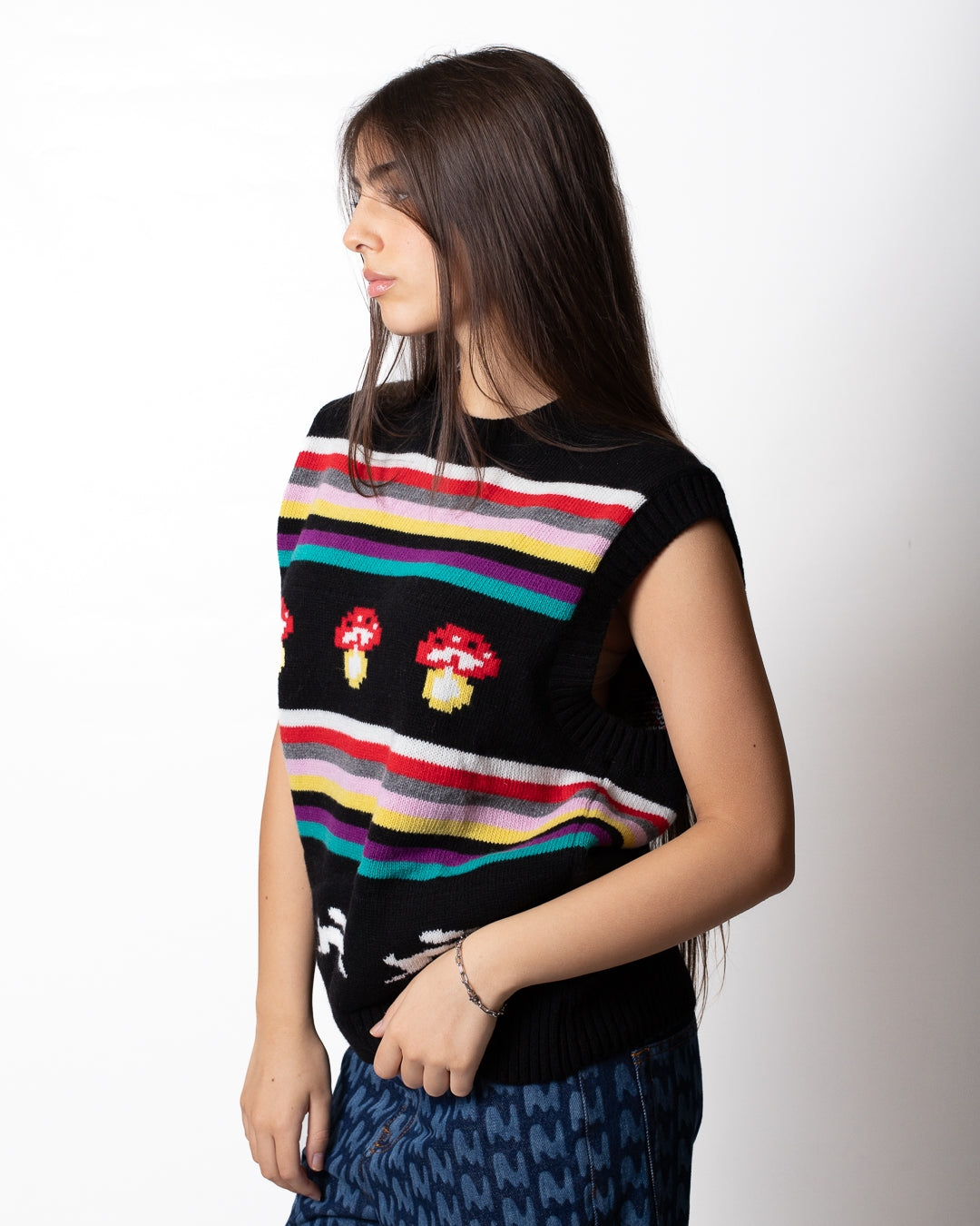 Gilet MSGM in lana con fantasia ricamata