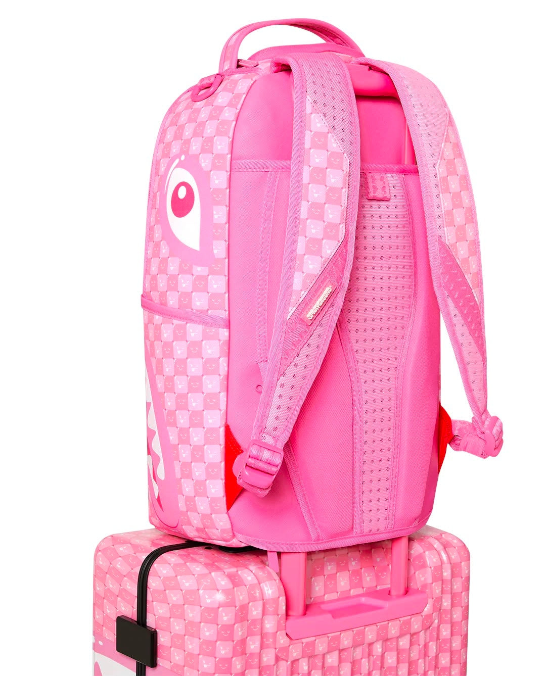 Valigia Sprayground fucsia PINK NEW CHECK FACES CARRY-ON LUGGAGE