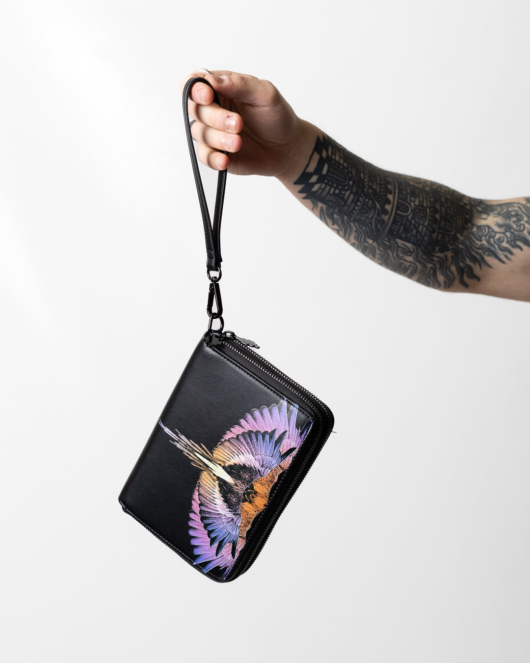 Pochette Marcelo Burlon in ecopelle "Icon Wings Orange" logato