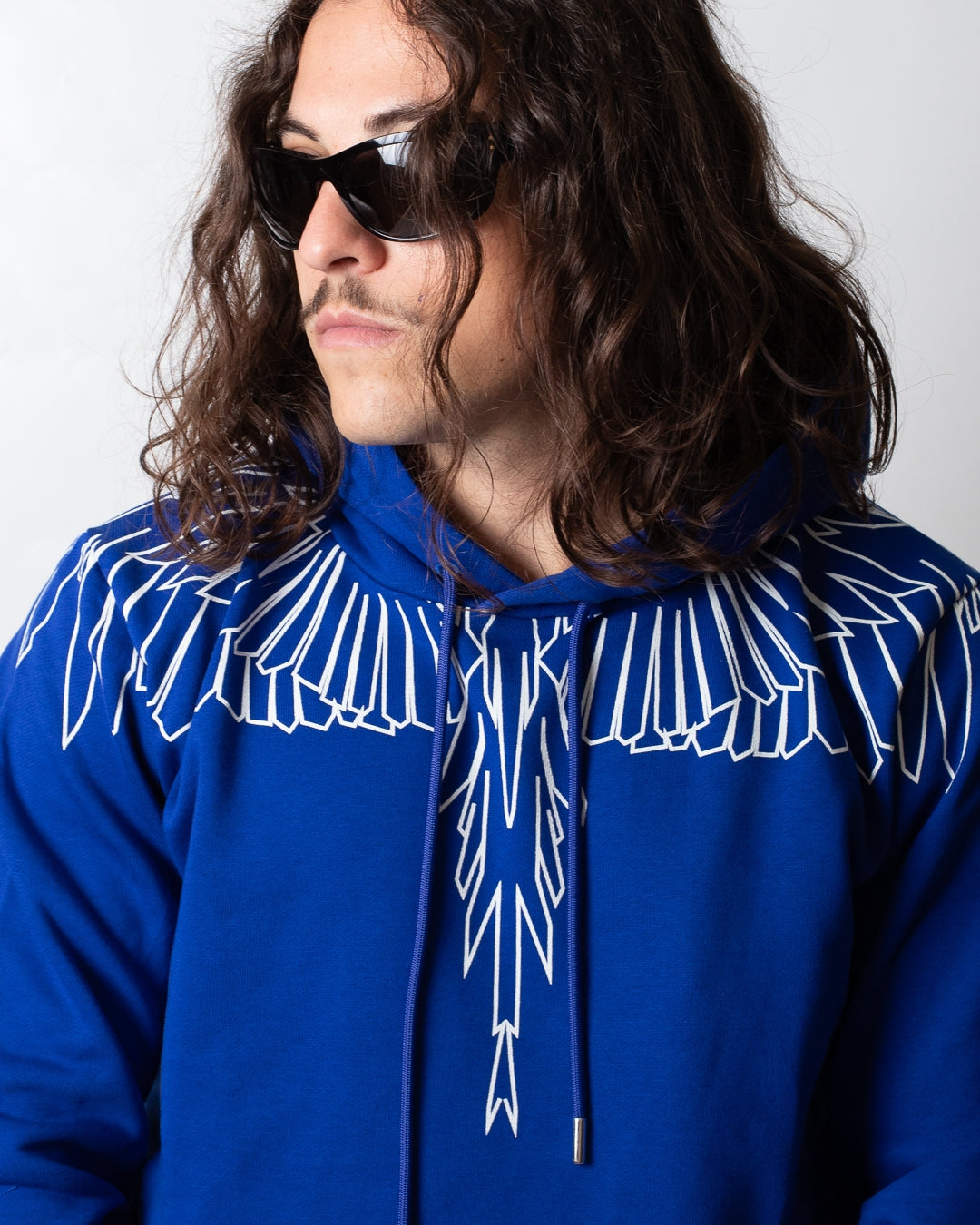 Felpa Marcelo Burlon con cappuccio e logo wings basic uomo