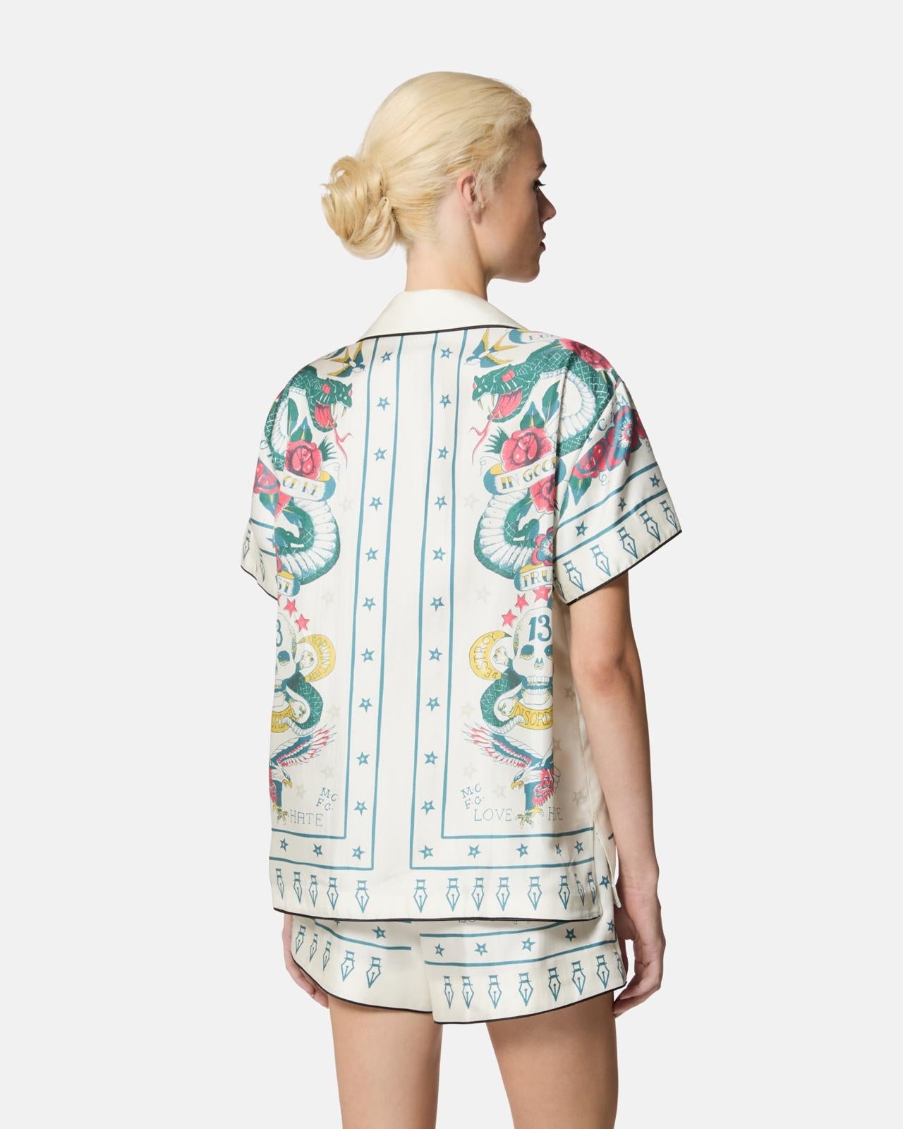Camicia John Richmond "In good we trust" in seta donna