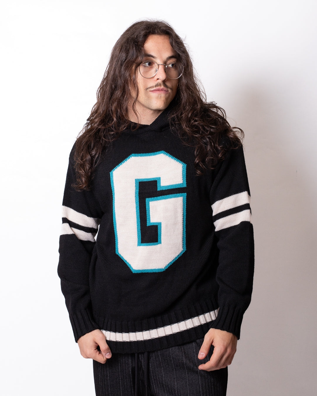 Maglia Gaelle con cappuccio e intarsio uomo