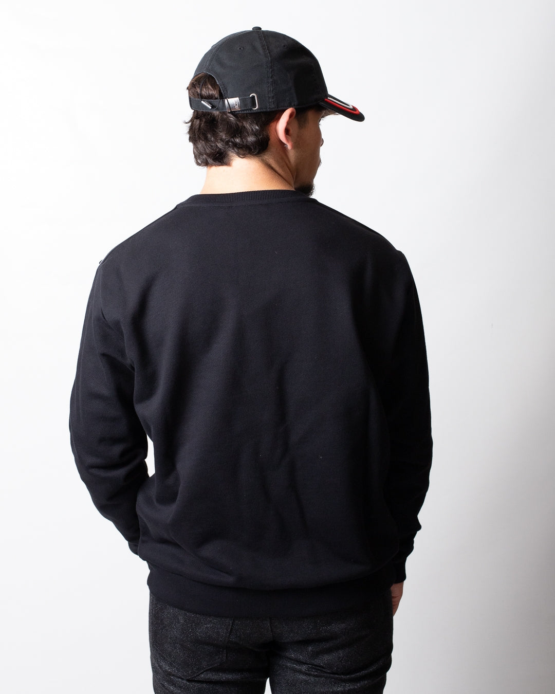 Felpa GCDS girocollo in piquet logo tape uomo