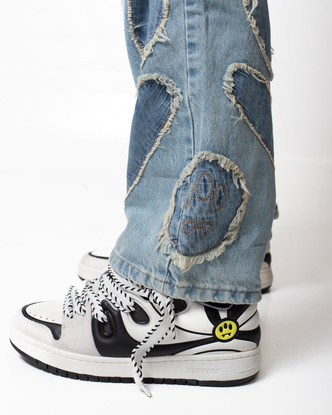 Jeans Barrow straight con patch in denim