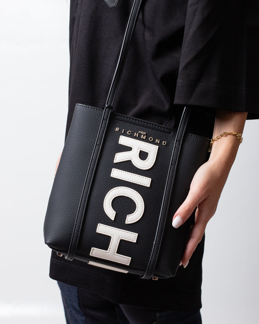 Borsa John Richmond "Shoulder Bag" con patch donna