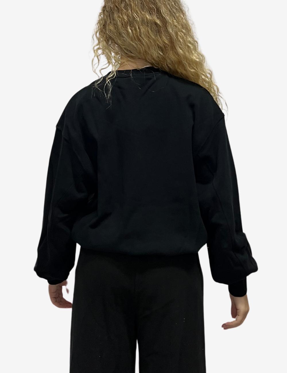 Felpa Disclaimer girocollo con brillantini e logo donna