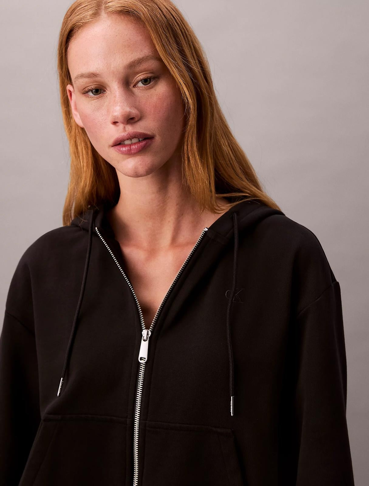 Felpa Calvin Klein fullzip e cappuccio donna
