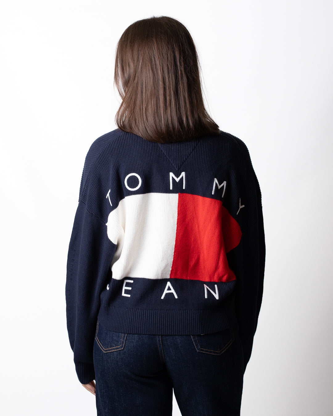 Cardigan Tommy Jeans "Flag Badge" donna