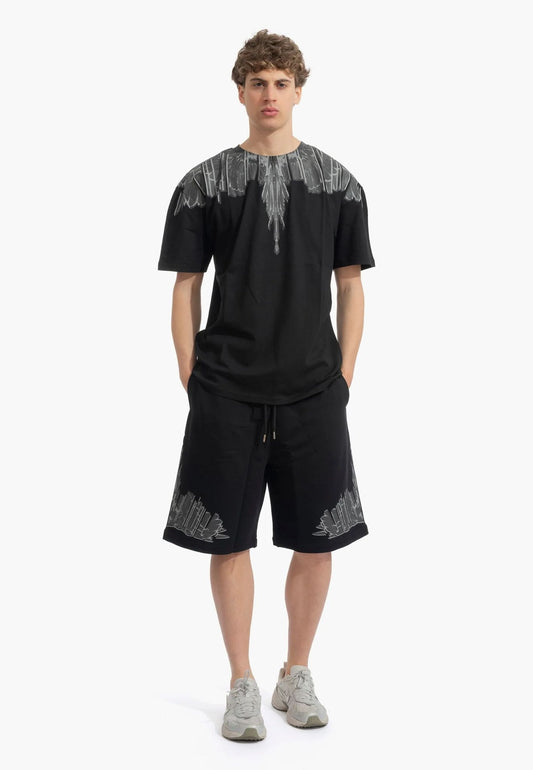 Bermuda Marcelo Burlon in felpa "Icon Wings" uomo