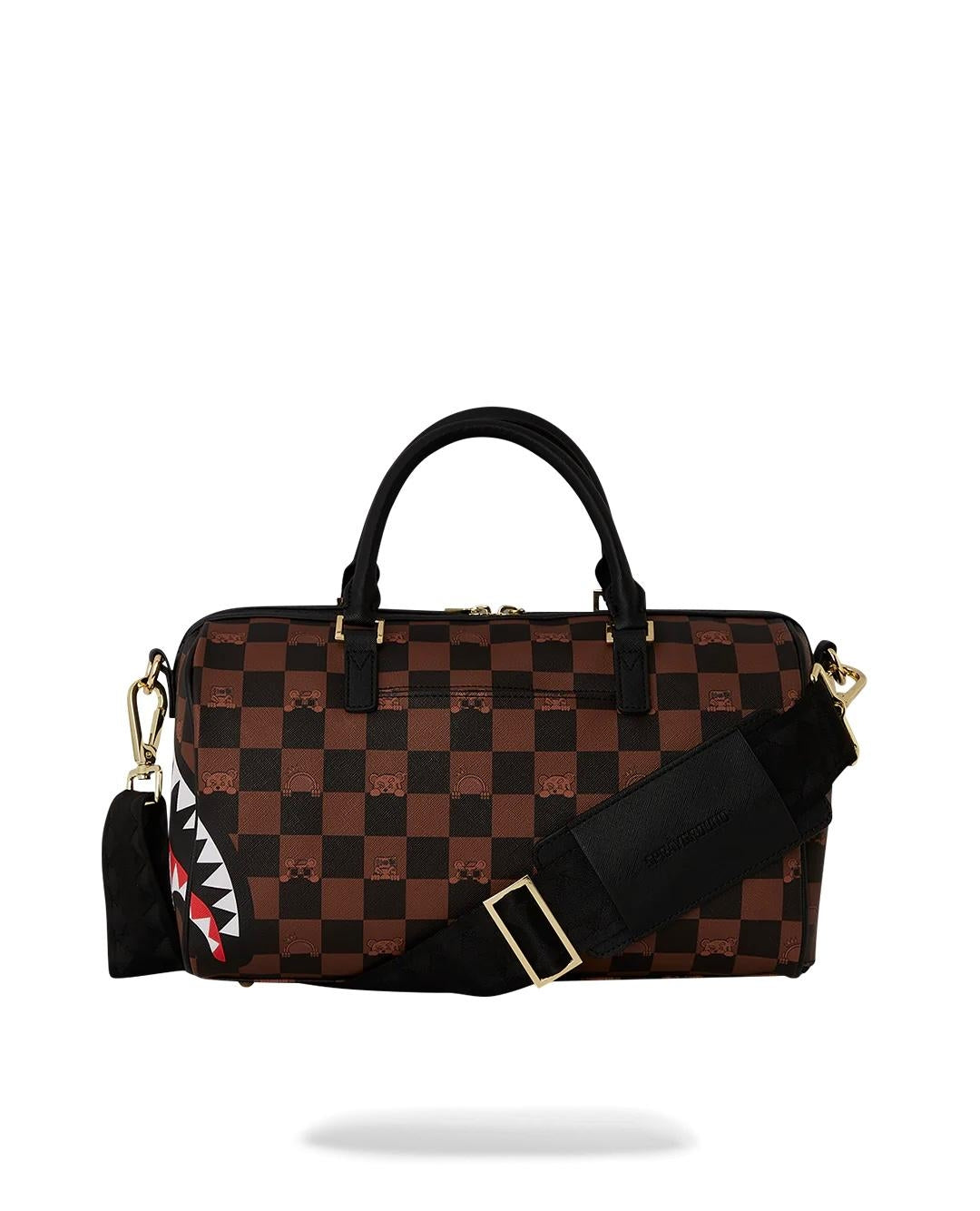 Borsa Sprayground marrone peeking character mini duffle