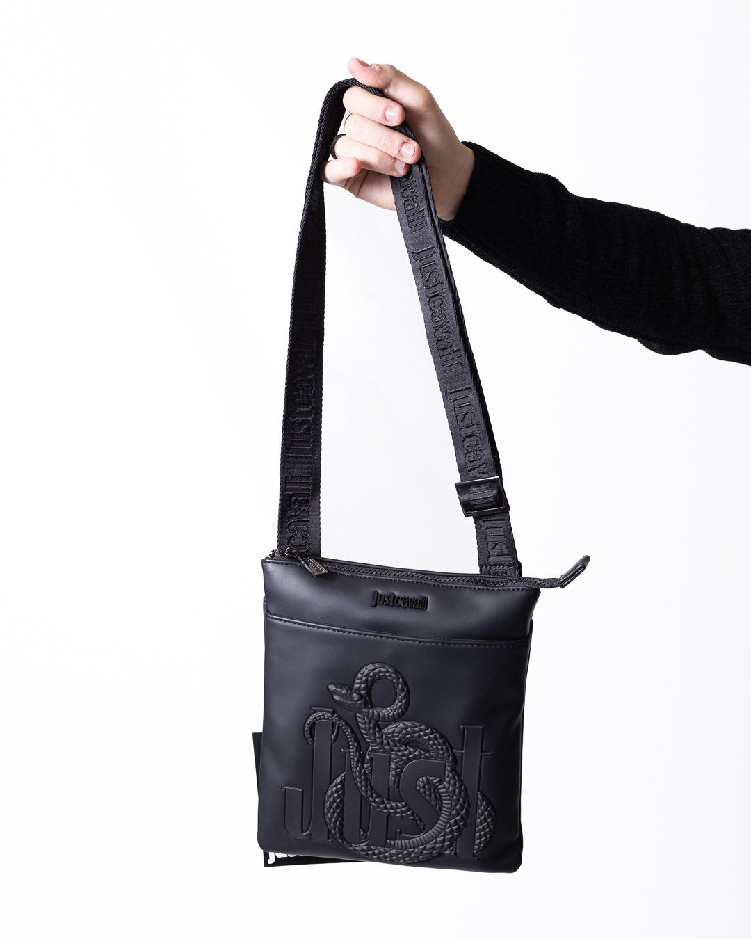 Tracolla Just Cavalli in eco pelle con logo gommato in rilievo