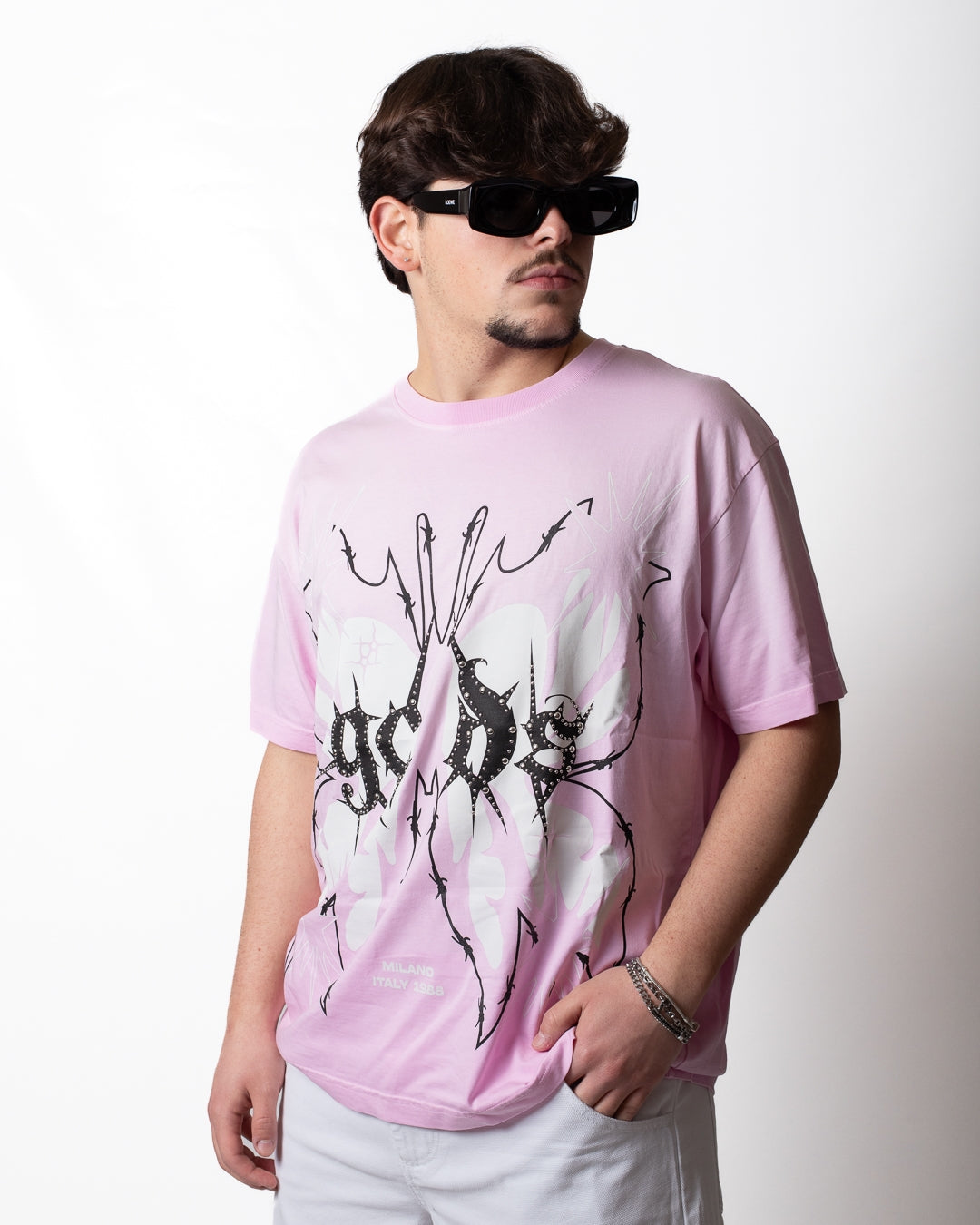 T-Shirt GCDS "Tribal Butterfly" over uomo
