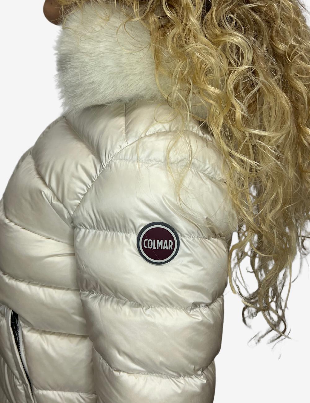 Piumino cangiante Colmar con cappuccio in vera pelliccia donna