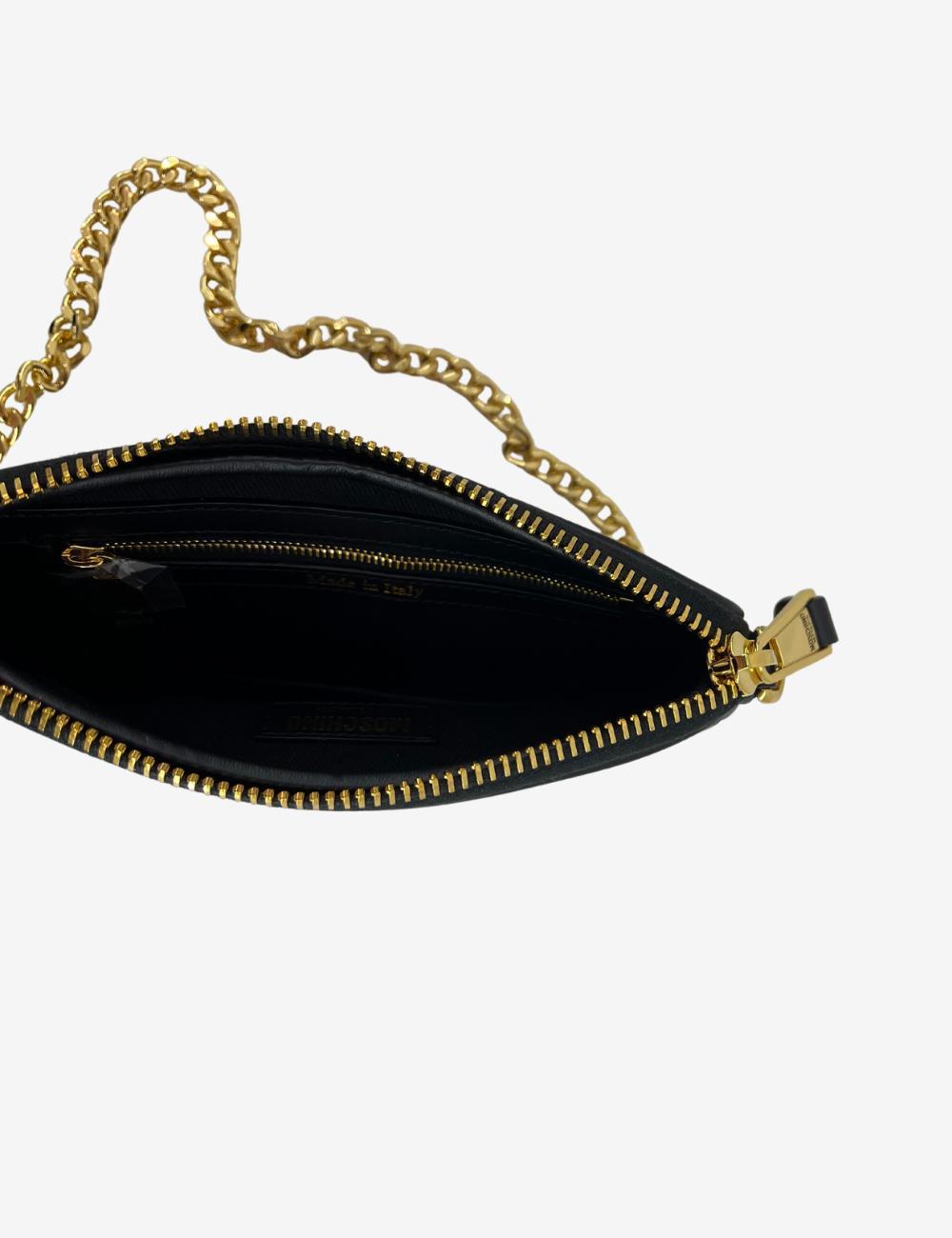 Borsa Moschino con cuori ricamati e tracolla donna