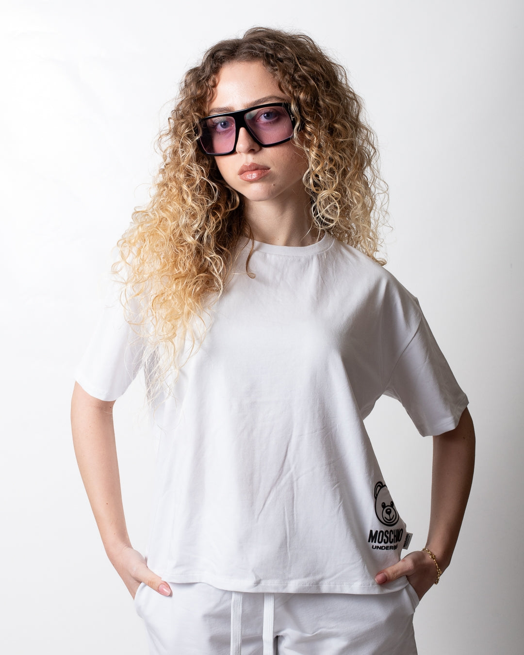 T-Shirt Moschino Underwear con "Teddy Bear" in rilievo donna