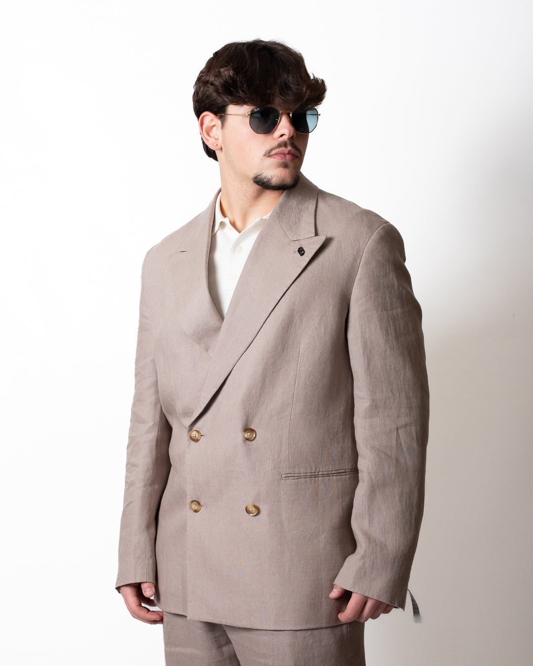 Giacca blazer Liu Jo doppiopetto in lino uomo