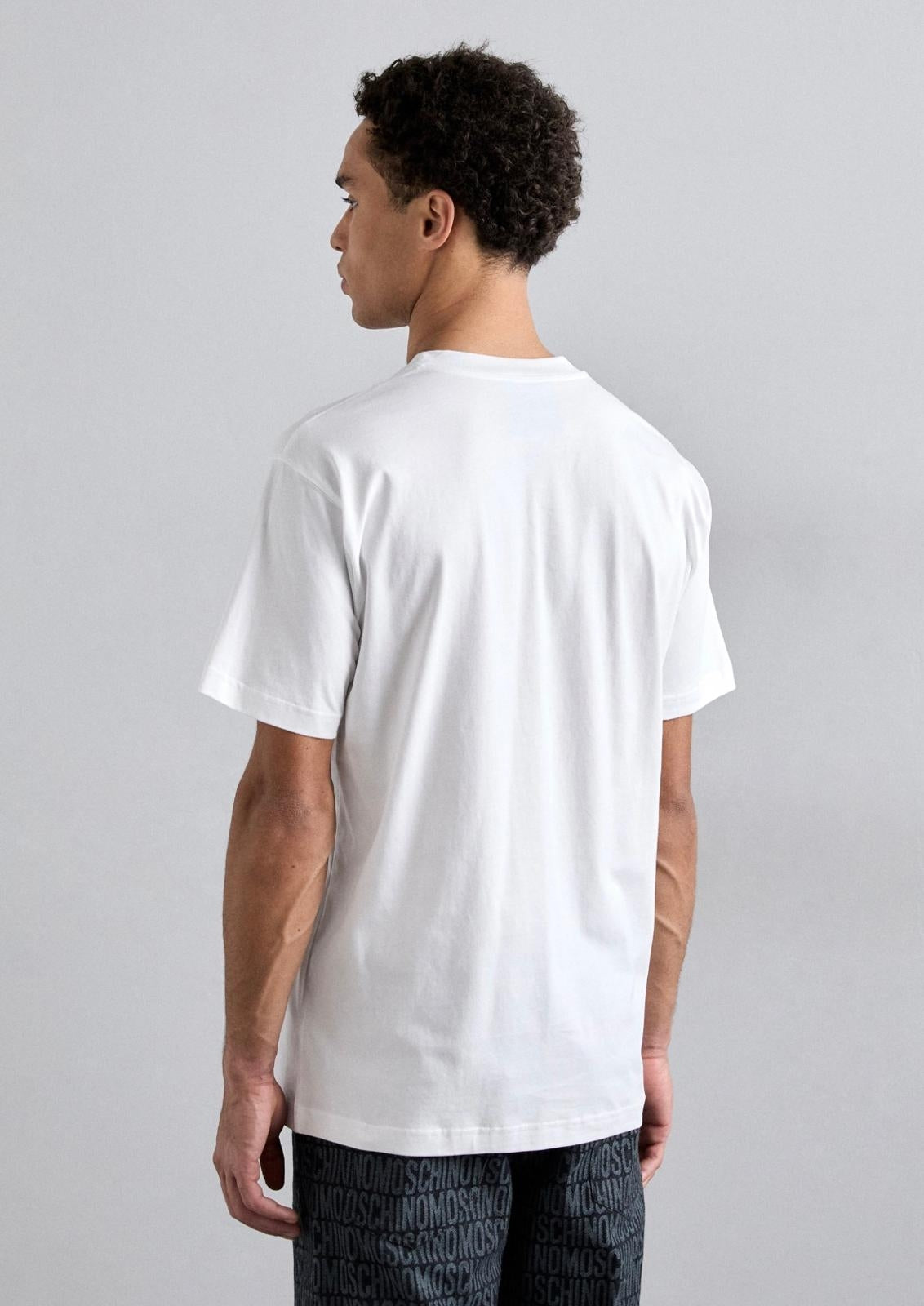 T-Shirt Moschino con maxi logo e taschino stampa uomo