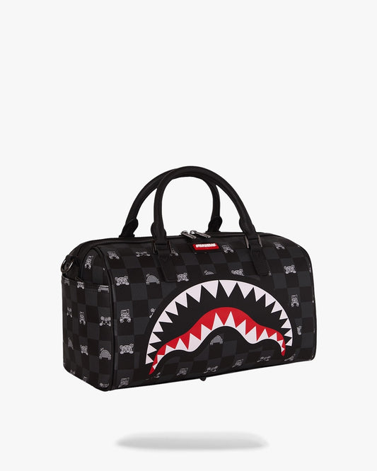 Borsa Sprayground nero GRAY PEEKING CHARACTER CHECK MINI DUFFLE