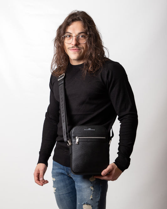 Tracolla John Richmond in vera pelle martellata uomo