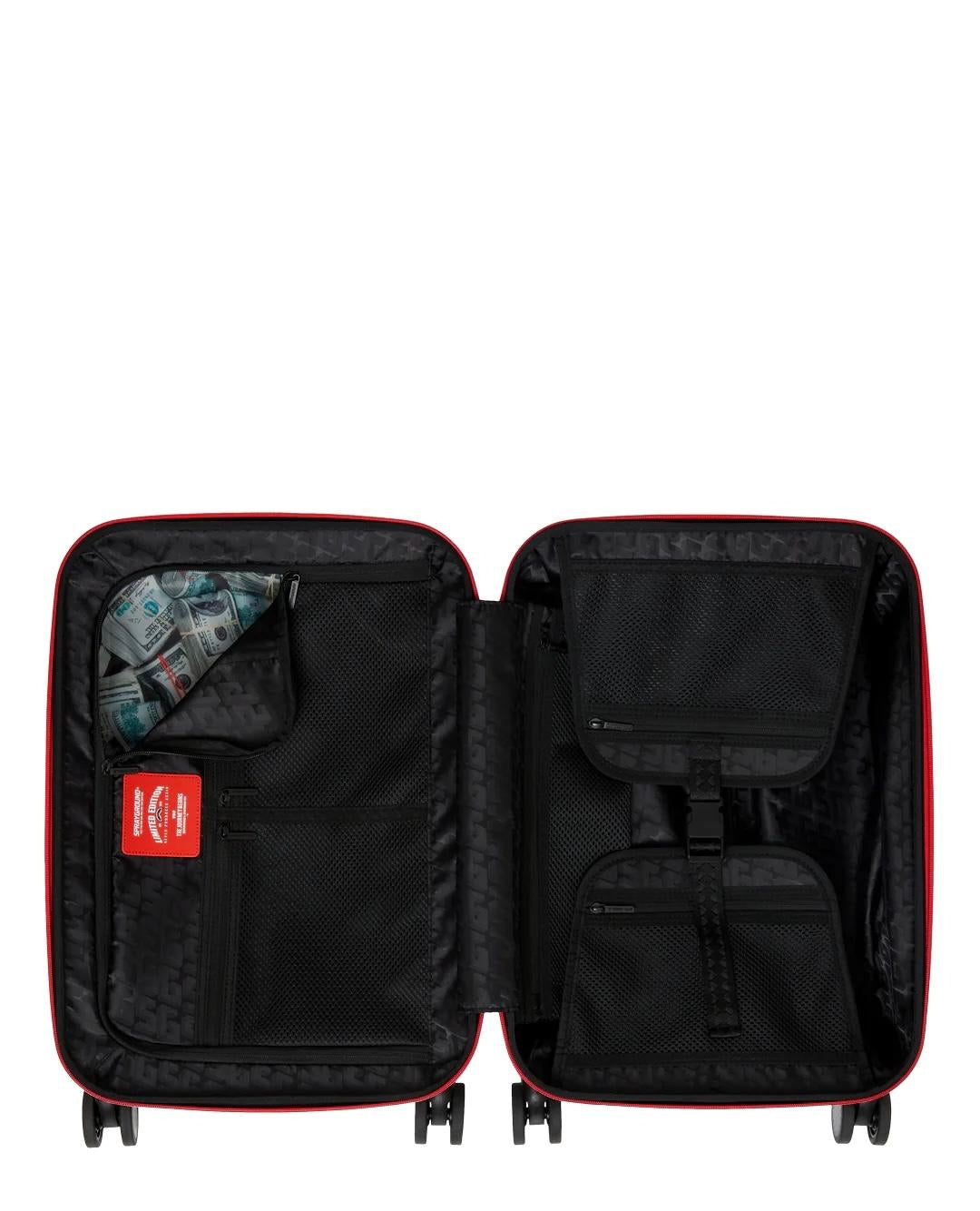 Valigia Sprayground nero printed zipper shark carry-on luggage trolley