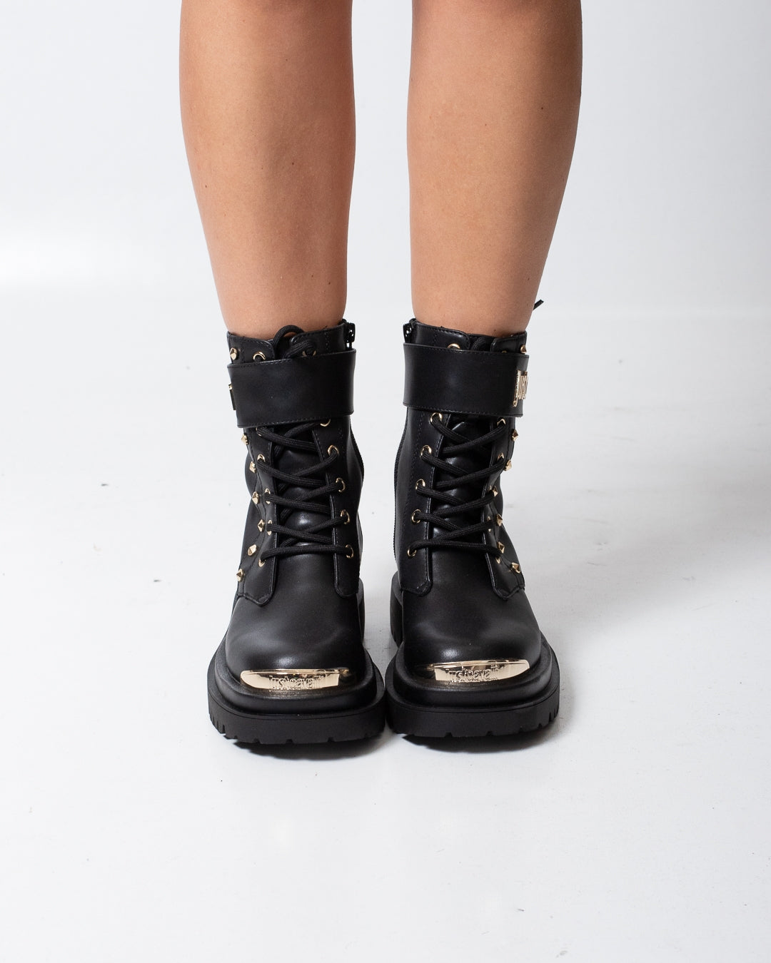 Stivali Just Cavalli con borchie e placca logata donna
