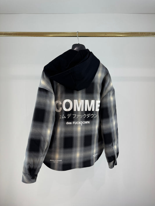 Giubbotto a camicia Comme des Fuckdown con cappuccio uomo