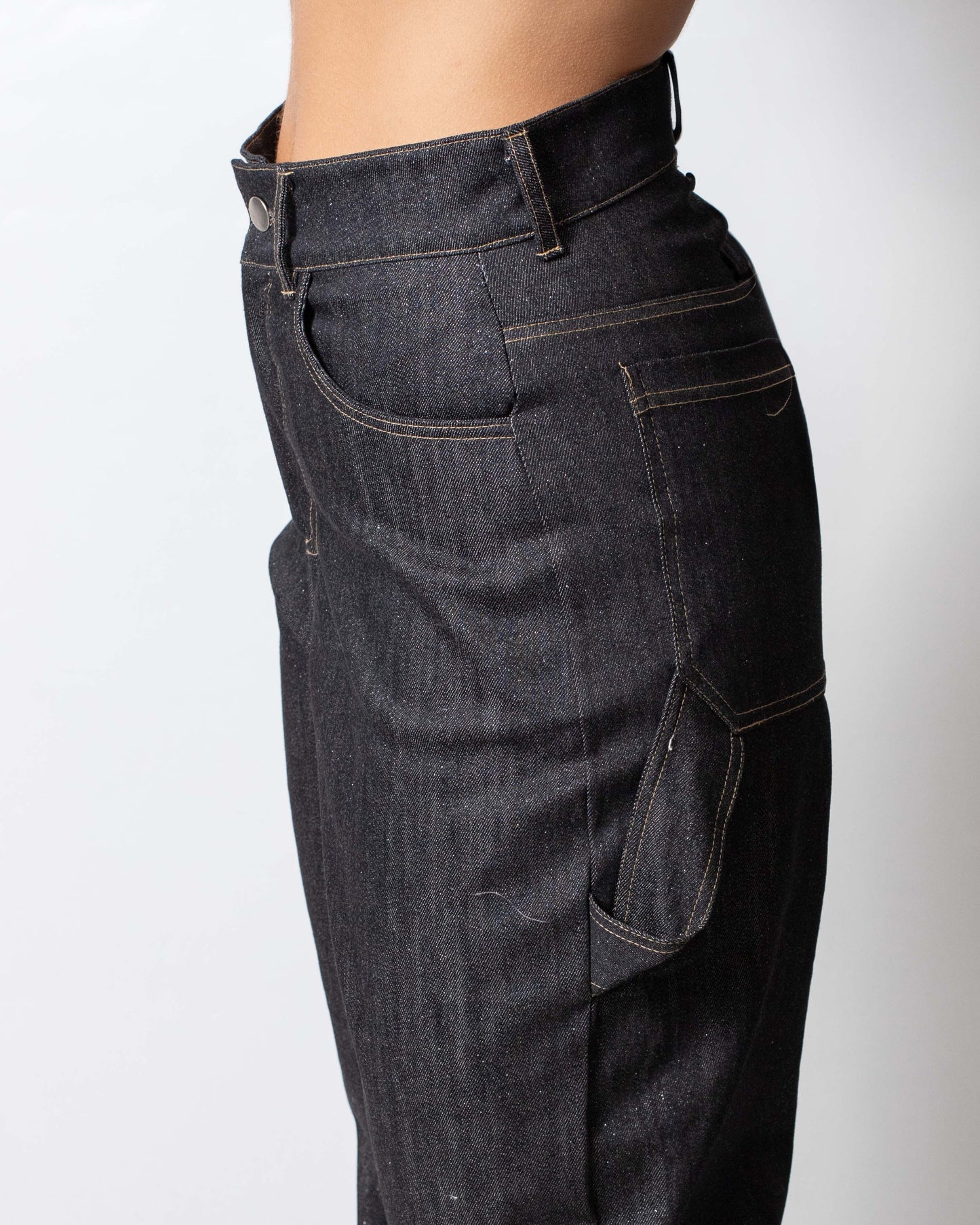 Jeans Disclaimer glitterato a gamba larga donna