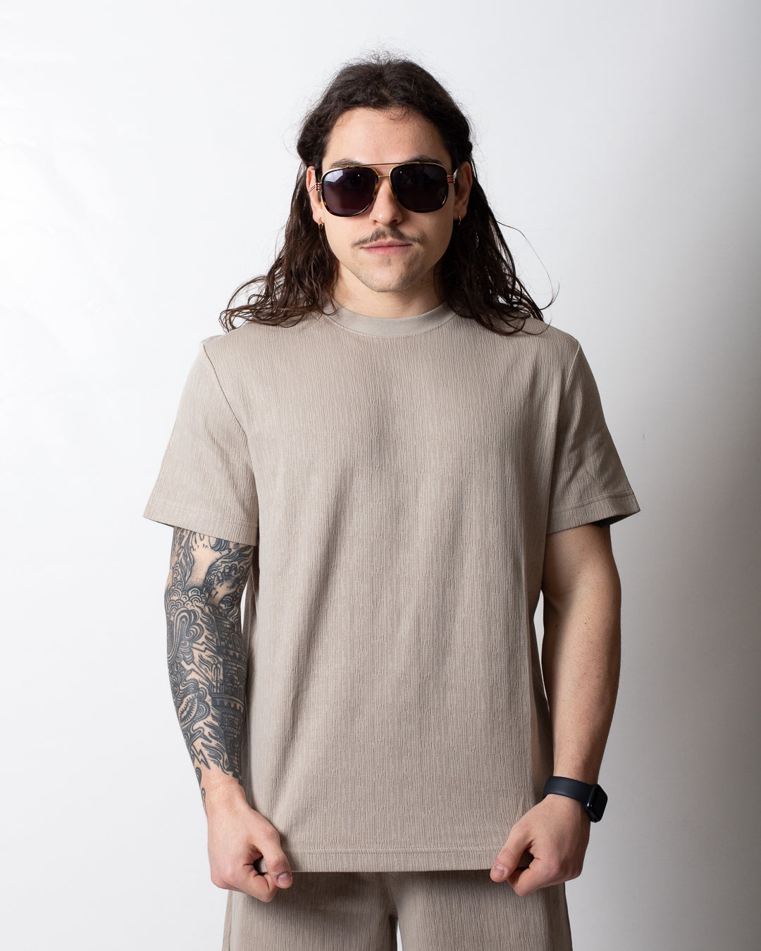 T-Shirt Calvin Klein texturizzata in misto cotone uomo