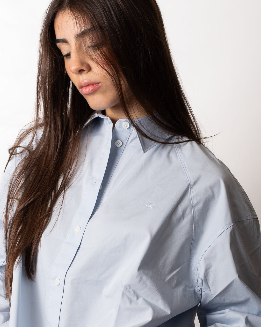 Camicia Calvin Klein cropped "Logo essential" donna