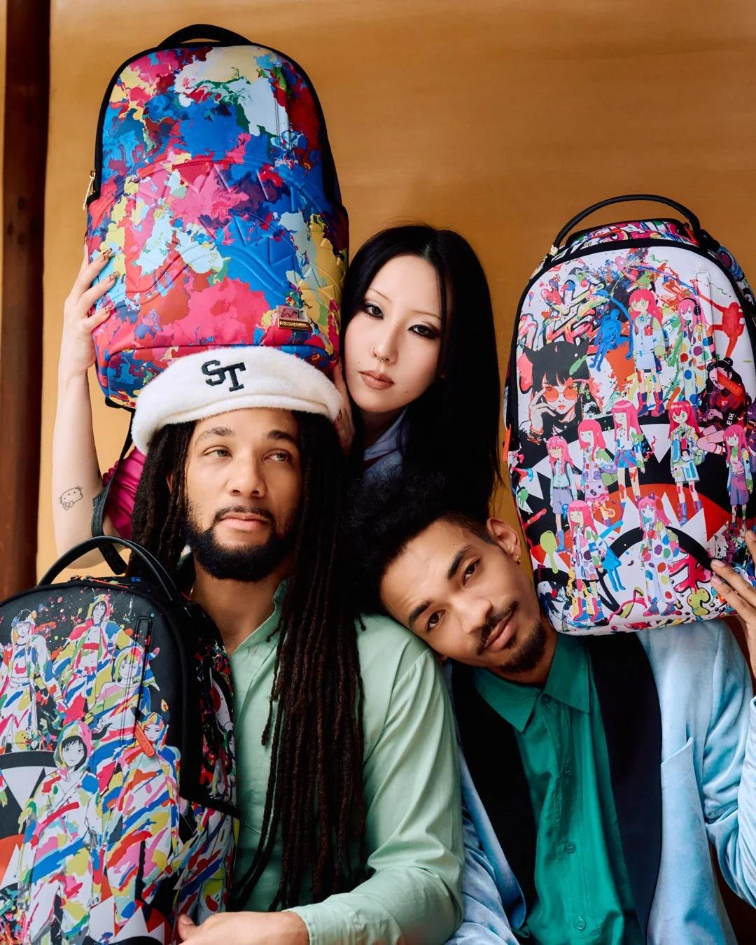 Zaino Sprayground bianco HIDEKI SAIJO ABSTRACT FLOW BACKPACK