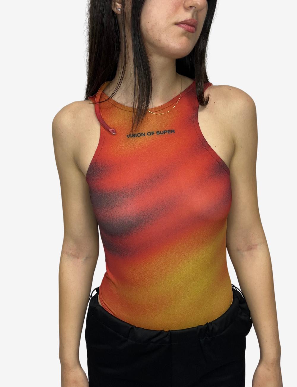 Body Vision of super con grafica "Abstract Fire" donna