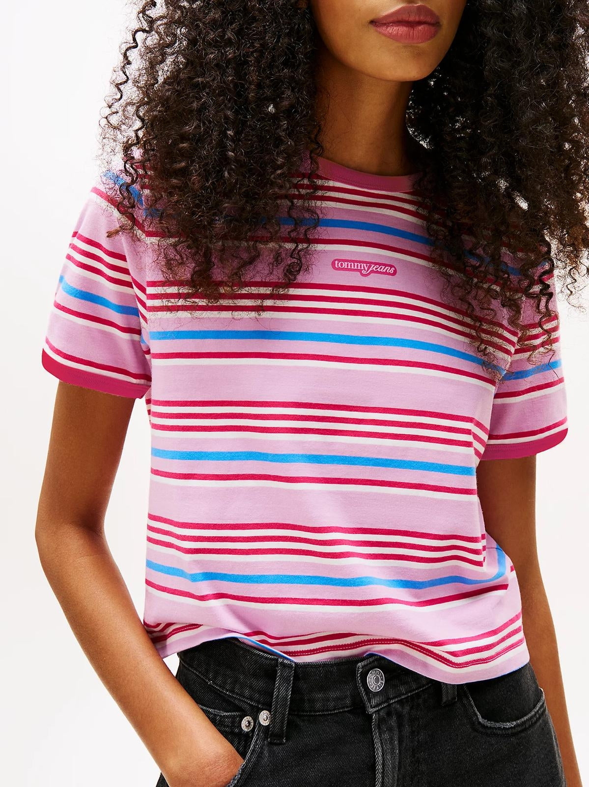 T-Shirt Tommy Jeans slim a strisce donna