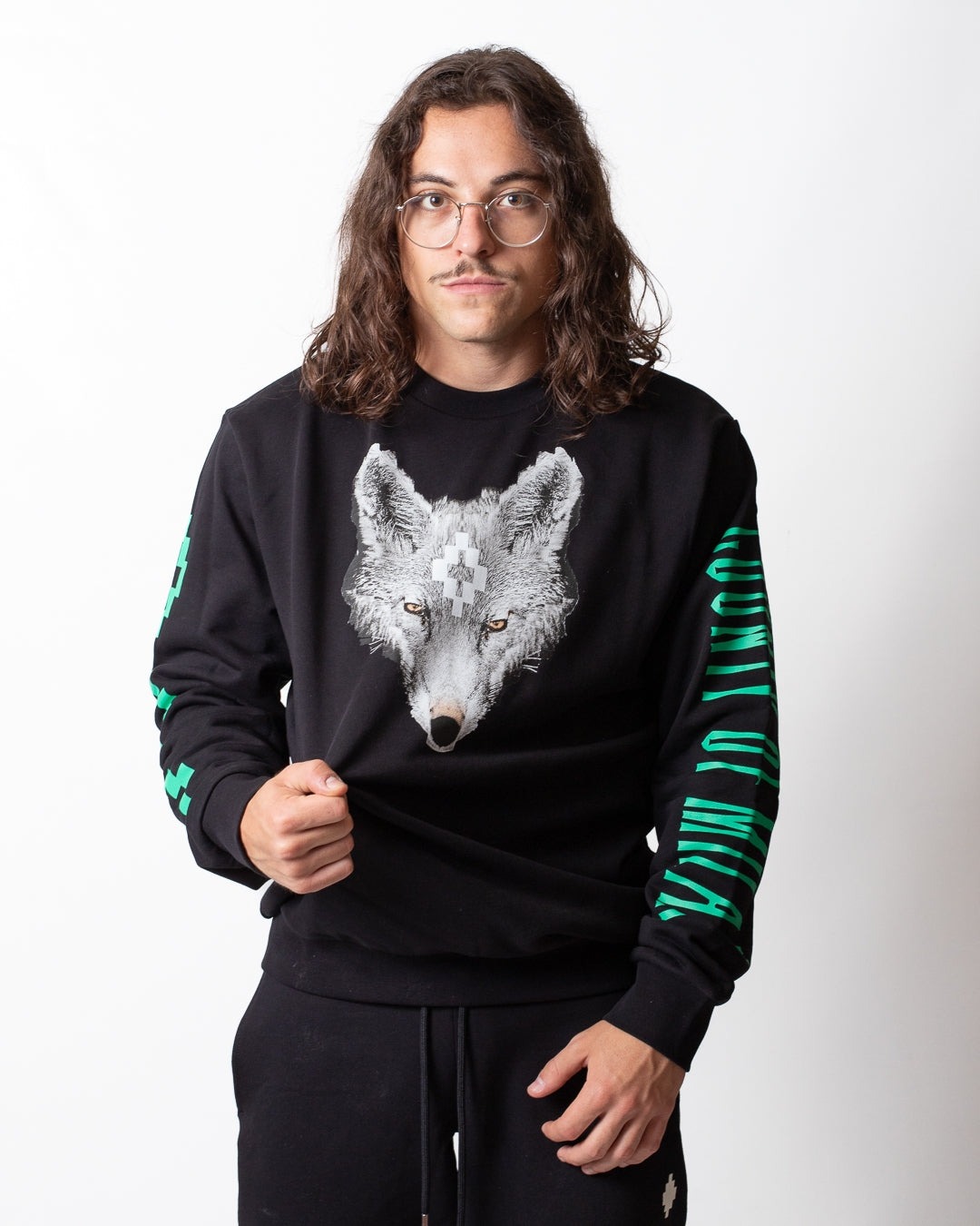 Felpa Marcelo Burlon girocollo stampata uomo