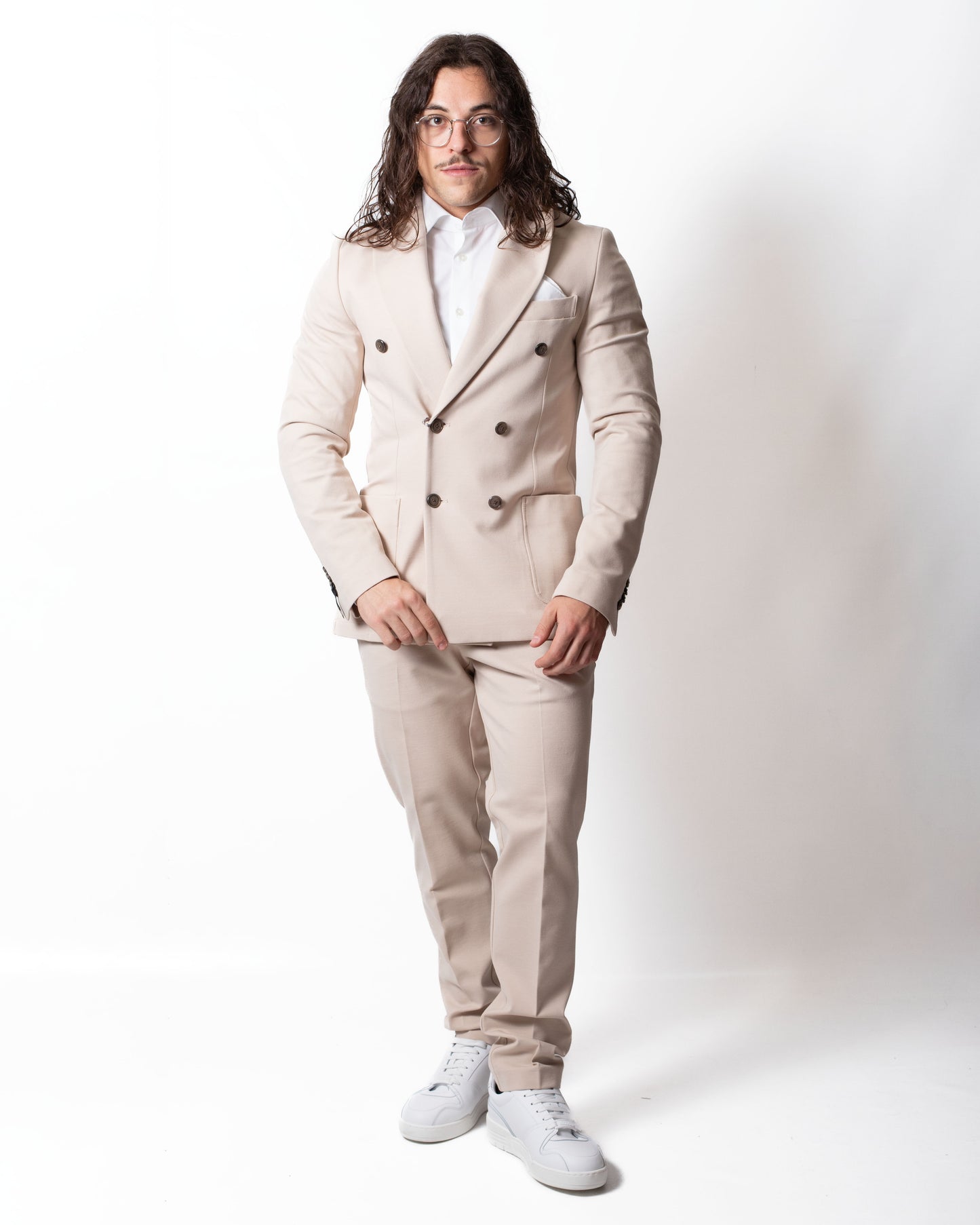 Giacca blazer Daniele Alessandrini doppiopetto con spilla uomo