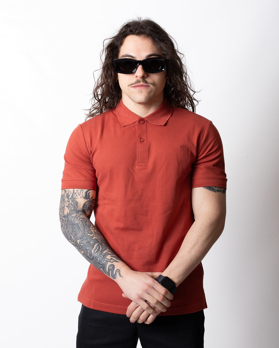 Polo Calvin Klein in misto cotone con logo inciso uomo