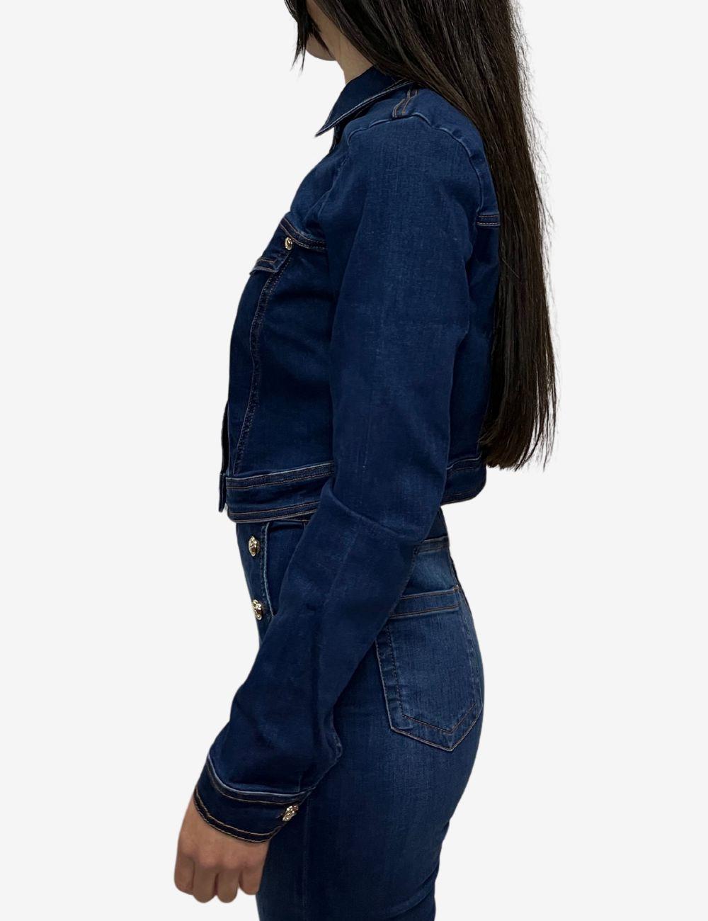 Giubbotto Nenette in denim scuro donna