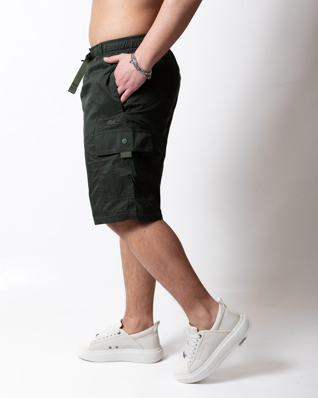Short Lacoste cargo in nylon uomo
