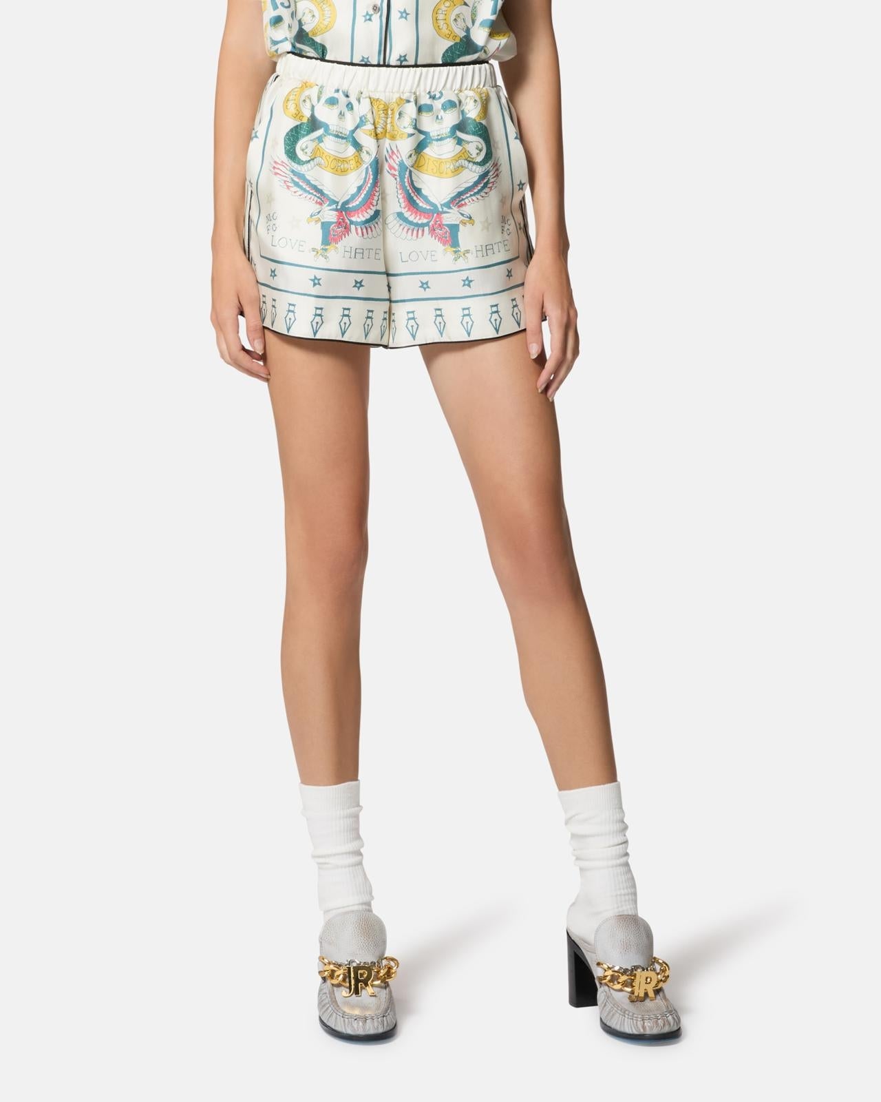 Short John Richmond "In good we trust" in seta donna