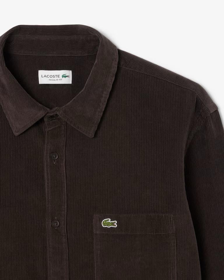 Camicia Lacoste regular fit effetto velluto uomo