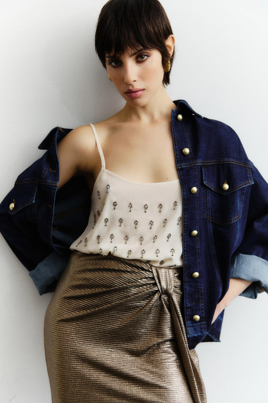 Top Nenette con punti luce donna