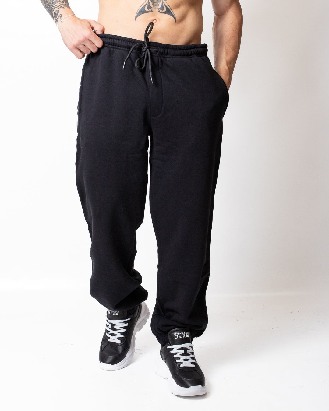 Pantalone Versace Jeans Couture con bande logate uomo
