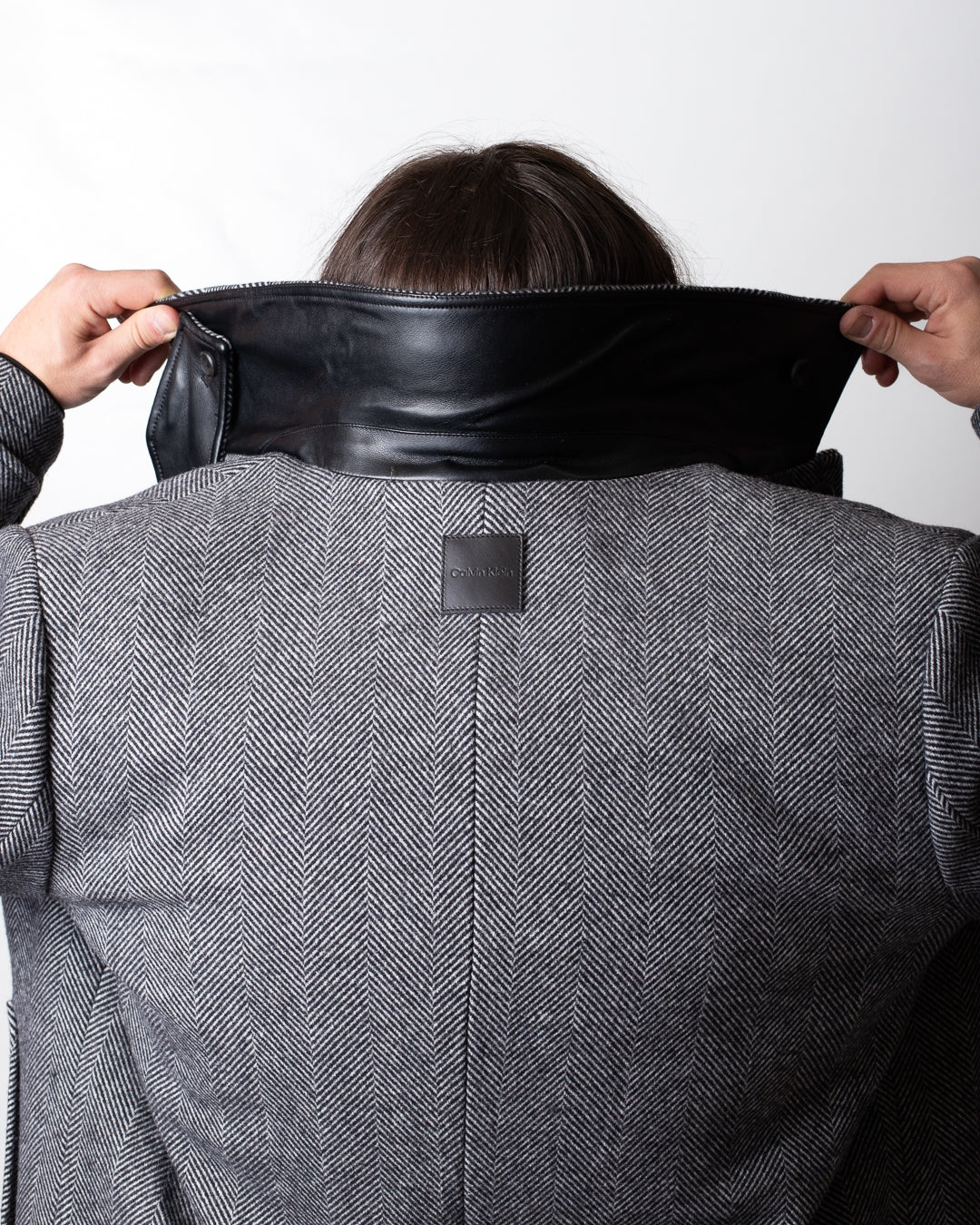 Cappotto Calvin Klein monopetto in misto lana uomo