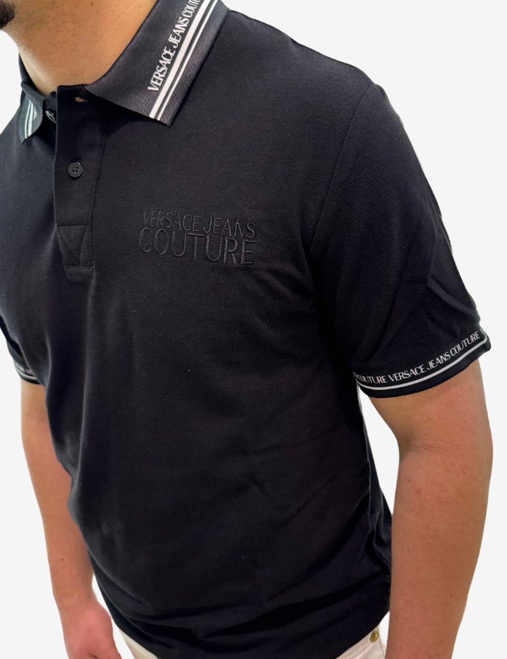 Polo Versace Jeans Couture con logo ricamato uomo