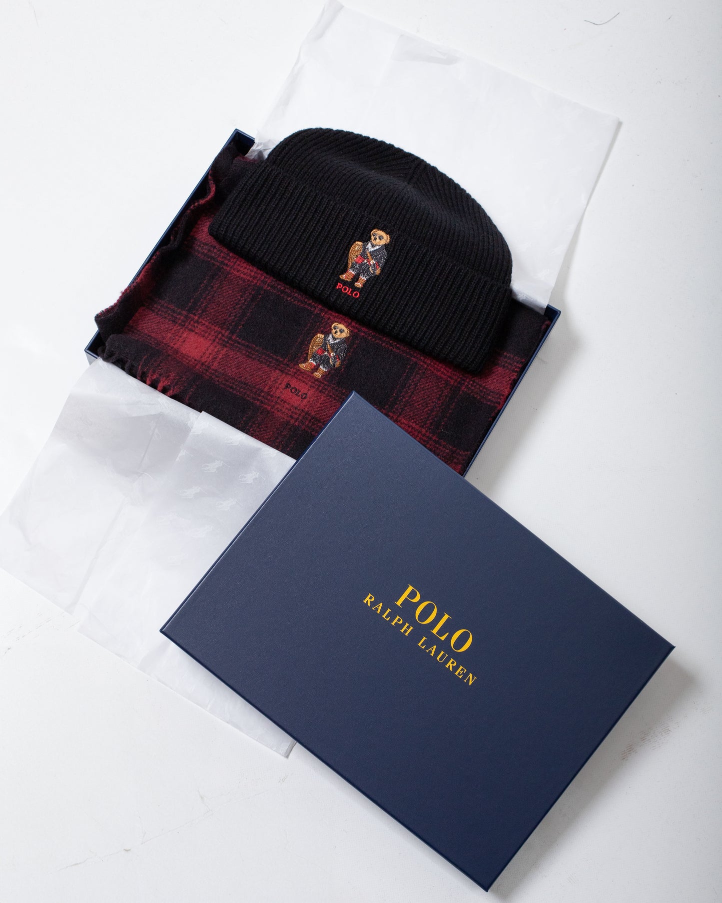 Sciarpa e cappello Polo Ralph Lauren in lana a quadri