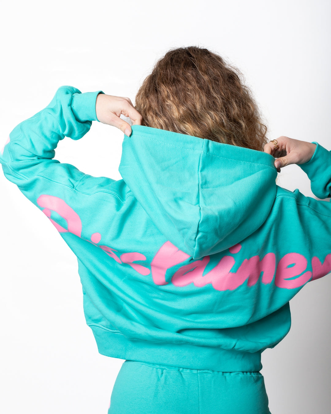 Felpa Disclaimer cropped con logo signature donna